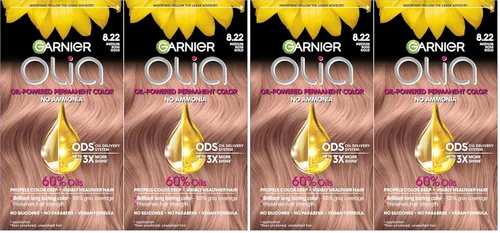 Miniatura 13 de Garnier Olia Tinte para el cabello permanente rico en aceite de color brillante sin amoníaco, 5.0 marrón medio (paquete de 2) tinte para el cabello