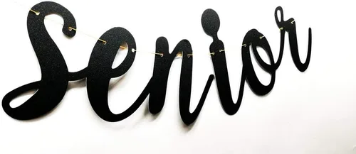 Miniatura 2 de Paity Banderín negro para personas mayores con purpurina para fiesta de graduación