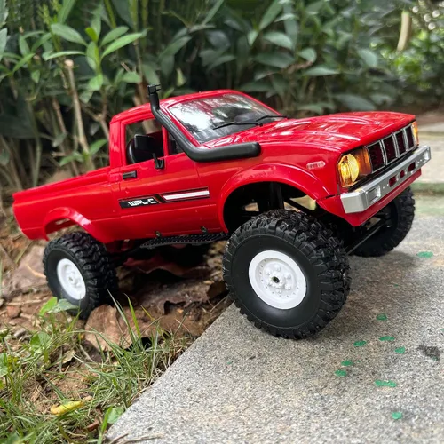 Miniatura 7 de Camión RC WPL C24 RC Crawler escala 1/16 4x4 RC Rock Crawler todo terreno todoterreno Pickup Truck RTR Control remoto LED proporcional acelerador