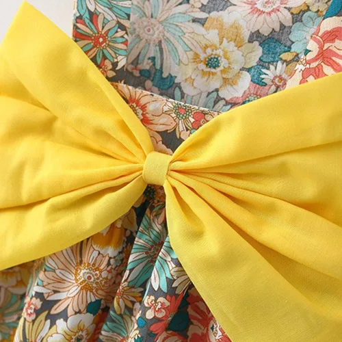 Miniatura 33 de Vestido tutú de verano para niñas pequeñas, sin espalda, vestido de princesa para fiesta de cumpleaños, vestido de verano con lazo floral
