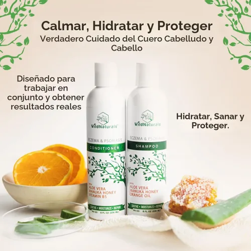 Miniatura 4 de Eczema Psoriasis Champú y acondicionador para hombres y mujeres - Champú anticaspa para cuero cabelludo seco y cabello - Dermatitis seborreica