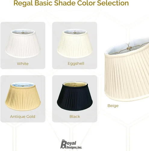 Miniatura 5 de Royal Designs - Pantalla básica plisada lateral de 6 vías, cáscara de huevo, 9.5 x 15 x 8 pulgadas Eggshell