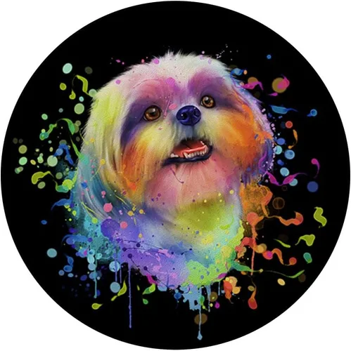 Miniatura 3 de Colorful Splash Art Shih Tzu Retrato Shitzu cachorro propietario PopSockets intercambiable PopGrip