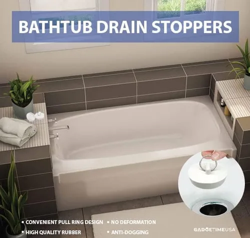 Miniatura 5 de Gadgetime USA Tapón de bañera de 4 piezas, cuatro tamaños, tapones de drenaje, para cocina, baño, bañera, fregadero y lavandería