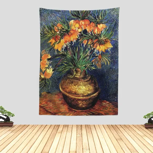 Miniatura 16 de Chitteri Vincent van gogh - Tapiz colgante de flores de almendra, 60 x 45 pulgadas, arte de pared de poliéster para decoración del hogar