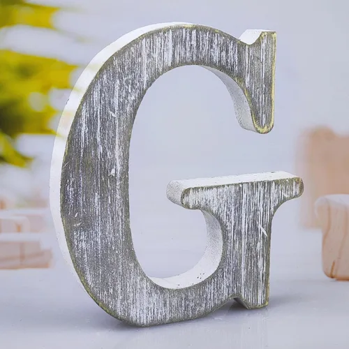 Miniatura 15 de Letras de madera de 8 pulgadas, letras de madera rústica sin terminar para decoración de pared, letras decorativas en pie, cortes de letras, letrero