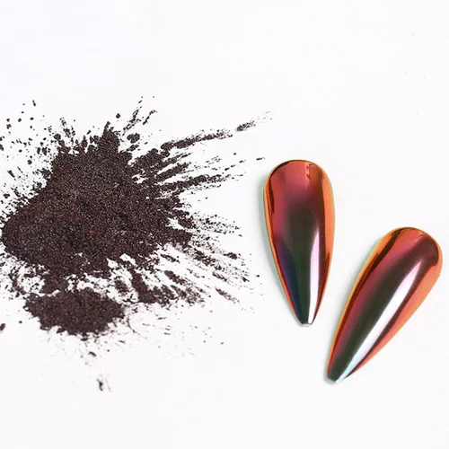 Miniatura 7 de Polvo de uñas cromado camaleón rojo y morado, efecto espejo mágico metálico, holográfico, reflectante, pigmento cromado, para uñas, diseño AB