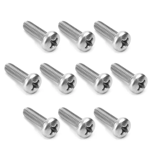 Miniatura 28 de MroMax 5 tornillos de máquina Phillips de cabeza plana M8 x 0.984 in, acero inoxidable 304 18-8, rosca completa, tornillos de cabeza cruzada gris