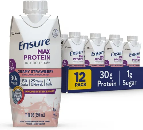 Miniatura 2 de Ensure Max Protein Nutrition - Batido de 11 onzas líquidas, 12 unidades & Max Protein Nutrition Shake, 11 onzas líquidas (paquete de 12) y batido