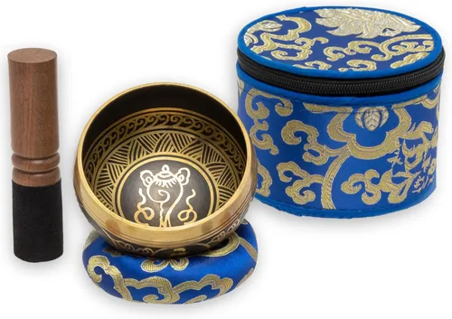 Miniatura 10 de Juego de cuencos tibetanos de 4 pulgadas, hecho a mano en Nepal con estuche de almacenamiento, cuenco de sonido de meditación para sanación