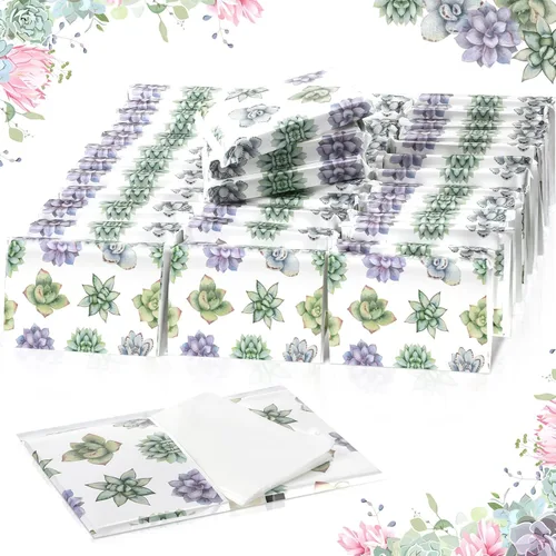 Miniatura 10 de Geyee Paquete de 50 servilletas de papel facial de viaje, pañuelos desechables de bolsillo para invitados de boda, viajes, bolsa escolar
