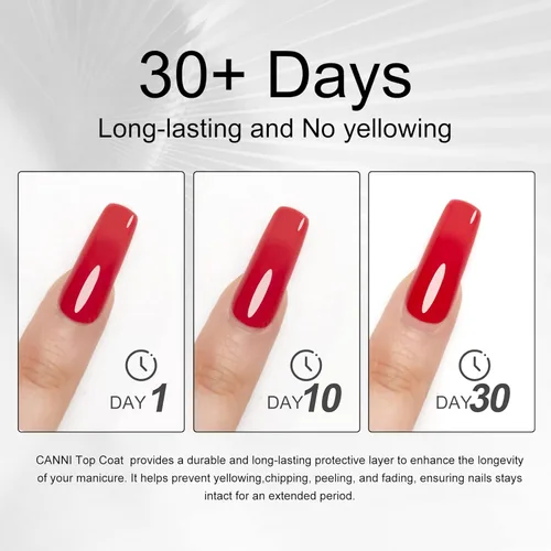 Miniatura 6 de CANNI Capa superior de gel que no se limpia de 0.6 fl oz, esmalte de uñas de gel resistente a los arañazos, esmalte de uñas de alto brillo y larga