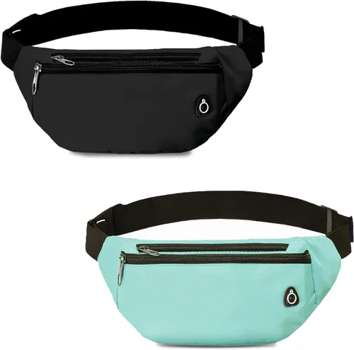 Miniatura 35 de Riñonera cruzada para mujeres y hombres, riñonera deportiva resistente al agua, bolsa de cinturón para viajes, senderismo, correr