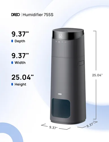 Miniatura 8 de DREO Humidificador inteligente de 16 L para habitación grande, 1000 pies cuadrados, humidificadores de aire de niebla fría de 130 horas para Gris