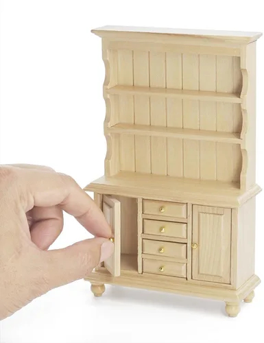 Miniatura 10 de Odoria 1/12 - Muebles en miniatura para casa de muñecas, color marrón