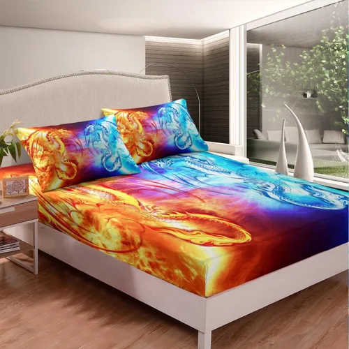 Miniatura 13 de Feelyou - Juego de sábanas con diseño de árbol de la vida, sábana bajera ajustable con ramas de temática natural, juego de ropa de cama, flores