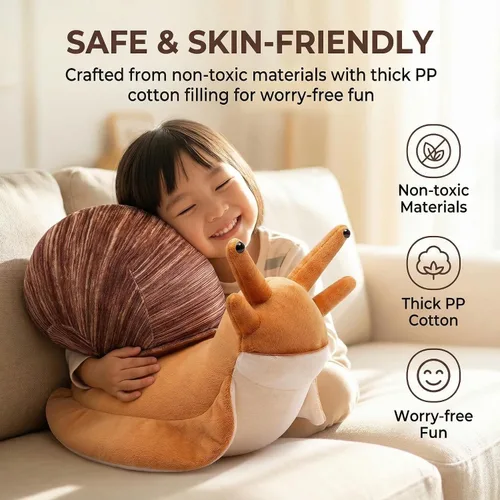 Miniatura 7 de Peluche de caracol – Juguete de peluche de caracol suave realista, 16 pulgadas, regalo realista para niños
