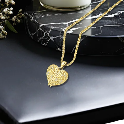Miniatura 102 de Collar de alas de ángel de plata de ley 925, ángel de la guarda, enfermera RN caduceo, dije de ángel de cristal, joyería de regalo para mujer