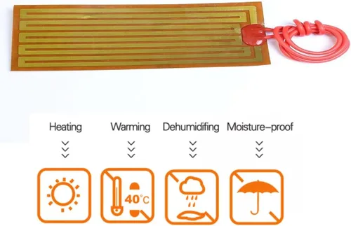 Miniatura 2 de Harissess - 5 almohadillas adhesivas de placa calefactora de poliimida de 24 V, 9 W, adhesivo flexible, película de elementos calefactores PI