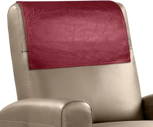 Miniatura 34 de Funda para reposacabezas para silla reclinable, protector para reposacabezas de piel sintética con correas elásticas, fundas para reposacabezas
