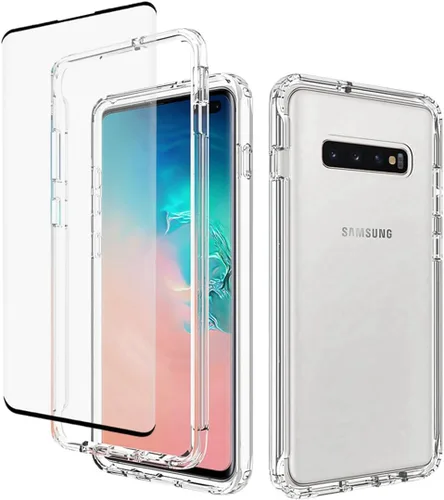 Miniatura 9 de Funda para Galaxy S10+ Plus, SM-G975U con protector de pantalla de vidrio templado, carcasa rígida de protección de diseño floral de cuerpo completo
