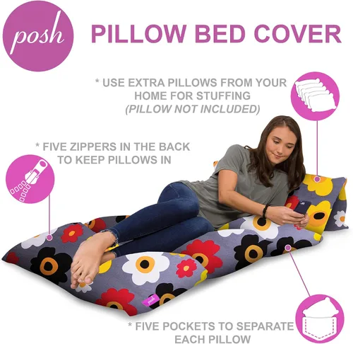 Miniatura 2 de Funda de almohada para el suelo para niños - Fundas premium para almohadas y cojines Piel de conejo sintética marrón