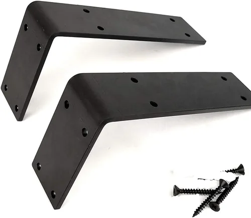 Miniatura 4 de Soporte de estante de hierro sólido industrial rústico para decoración de pared, soporte flotante de 90 grados, soporte de estante de esquina