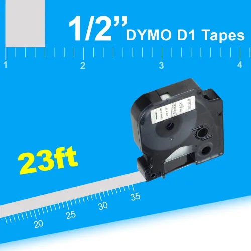 Miniatura 8 de Paquete de 2 casetes de etiquetas D1 45022 negro sobre plata compatible con cartucho de etiquetado Dymo compatible con LabelManager 160 280 PnP