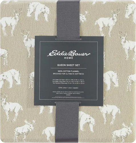 Miniatura 9 de Eddie Bauer Flannel Collection - Juego de sábanas de algodón, preencogido y cepillado para mayor suavidad, comodidad y sensación de calidez