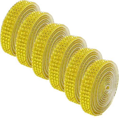Miniatura 20 de 6 Rollos de Cinta Adhesiva con Diamantes de Imitación para Manualidades, Rollo de Cinta con Cristales para Decoración de Automóviles y Teléfonos