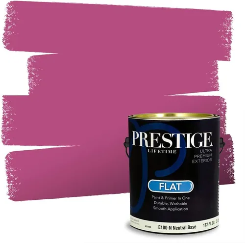 Miniatura 175 de Prestige Paints E100-T-SW6591 Pintura exterior e imprimación en uno, 1 galón, plano, combinación comparable de Sherwin Williams Amaryllis, 1 galón