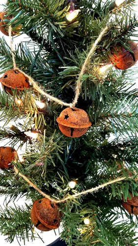 Miniatura 5 de Campanas de hierro envejecido con recortes en forma de estrella para Navidad, decoración de manualidades en el hogar