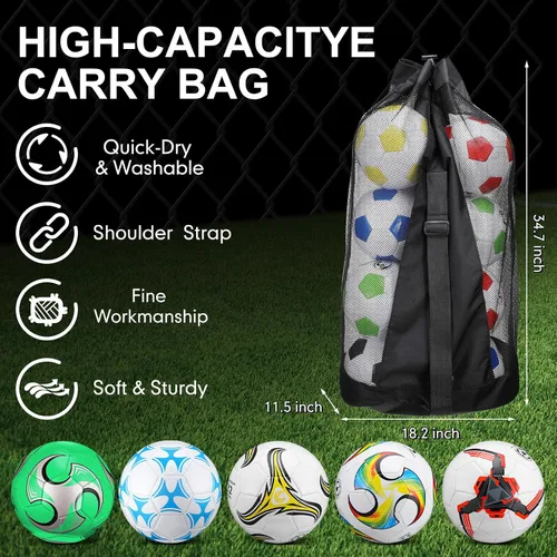 Miniatura 3 de Libima 13 Piezas Pelotas de Fútbol a Granel 10 Piezas Pelota de Fútbol Oficial con 2 Bombas y Bolsa de Transporte Entrenamiento Interior y Exterior