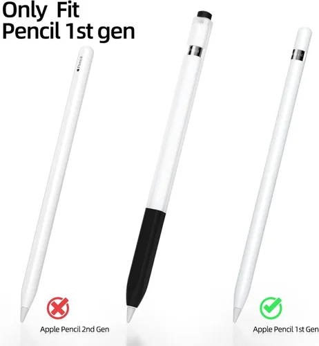Miniatura 5 de Compatible con Apple Pencil de 1ª generación, funda de silicona antideslizante, [con 10 fundas de punta de silicona] para Apple Pencil de 1ª Negro