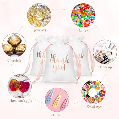 Miniatura 7 de Sieral 50 bolsas de regalo de satén con cordón para joyas, bolsas para dulces para el día del padre, boda, baby shower, despedida de soltera, fiesta