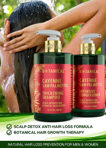 Miniatura 5 de Champú botánico para el crecimiento del cabello y acondicionador antiadelgazamiento "Scalp Detox" Cayenne Saw Palmetto Shampoo para pérdida