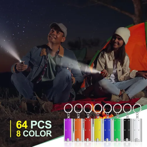 Miniatura 4 de Hicarer 64 Piezas Linternas Llavero a Granel Mini Potentes Luces LED de Llavero Linterna Portátil para Emergencia Camping Equipo al Aire Libre