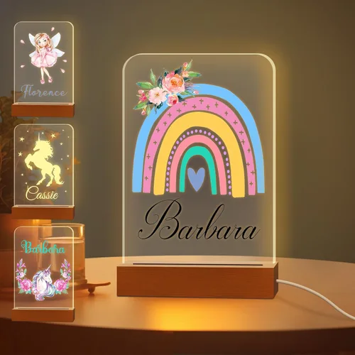 Miniatura 25 de Luz nocturna con foto personalizada, lámpara LED con nombre de corazón, lámpara acrílica personalizada con imagen, regalo para su novia, amante
