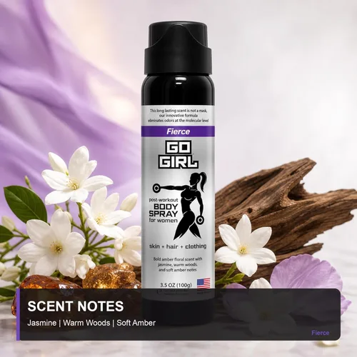 Miniatura 6 de Go Girl Spray corporal para mujer, feroz, 3.5 onzas, eliminación de olores después del entrenamiento a nivel molecular