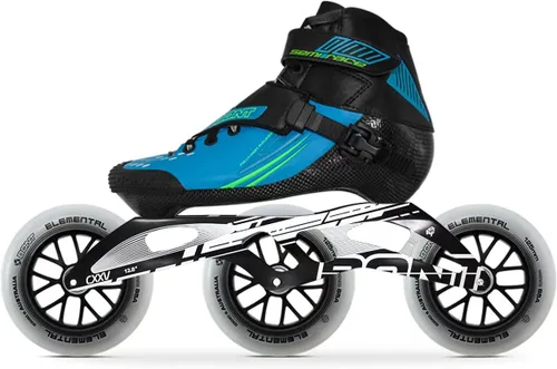 Bont Patines en línea de 4.921 in para semicracia, patinaje de velocidad en línea, 3 ruedas Azul/Negro