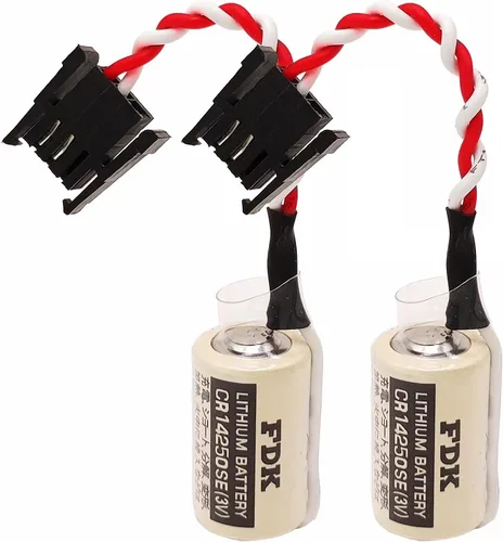 Paquete de 2 baterías de litio FDK 3V CR14250SE (1/2AA 3V) PLC para Sanyo 1747-BA CR14250 CR1/2AA fuente de alimentación de reserva con conector