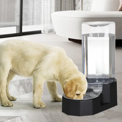 Miniatura 7 de Sfozstra - Dispensador de agua por gravedad: Comedero automático de 4L en acero inoxidable blanco para gatos sin filtros para mascotas, uso