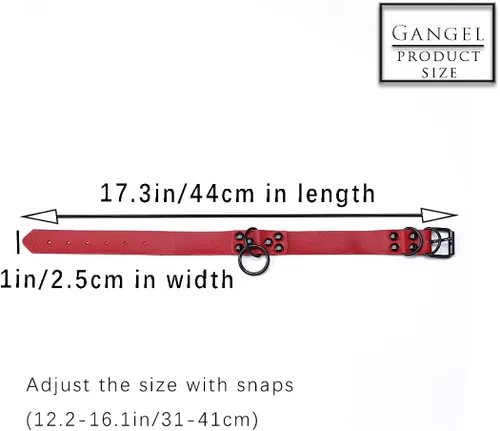 Miniatura 6 de Gangel Gargantilla circular de piel sintética con collar de roca gótica ajustable accesorio para disfraz de cosplay paquete de 1