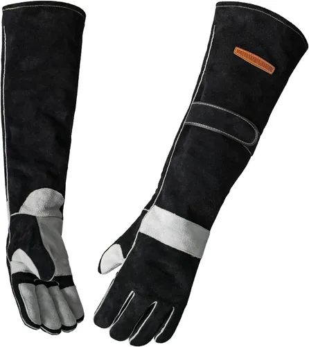 Miniatura 8 de YESWELDER Guantes de soldadura de forja de cuero, resistentes al fuego, 14 pulgadas, con costuras de Kevlar, guantes resistentes para Mig, Tig