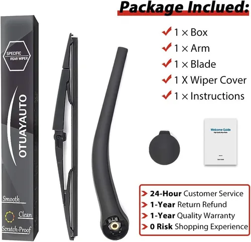 Miniatura 6 de OTUAYAUTO Juego de limpiaparabrisas trasero, compatible con Dodge Durango 2004-2009, Chrysler Aspen 2007-2009