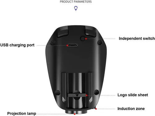 Miniatura 2 de Lámpara de proyector LED recargable para puerta de coche, 2