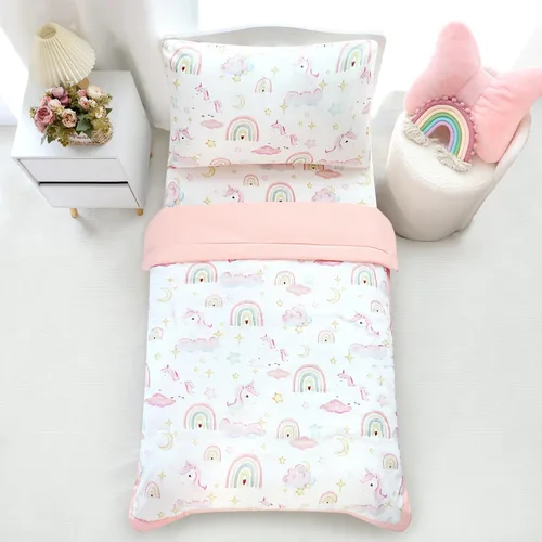 Miniatura 13 de Pea Pod Juego de ropa de cama de muselina para niños pequeños arcoíris de 3 piezas - Ropa de cama suave y transpirable para cuna con sábana