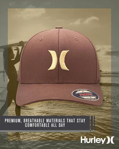 Miniatura 11 de Hurley Gorra de béisbol para hombre - Flexfit - Gorras de béisbol ajustadas para hombre (tamaños: S-XL)