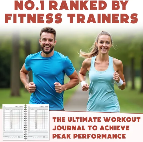 Miniatura 3 de Planificador de entrenamiento para seguimiento diario de fitness y establecimiento de objetivos, tamaño A5, 6 x 8 pulgadas, rosa melocotón, cubierta