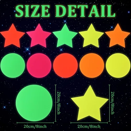 Miniatura 4 de Lincia 100 hojas de papel de neón que brillan para decoración de fiestas, suministros de pista de baile a granel, suministros de pista de baile UV